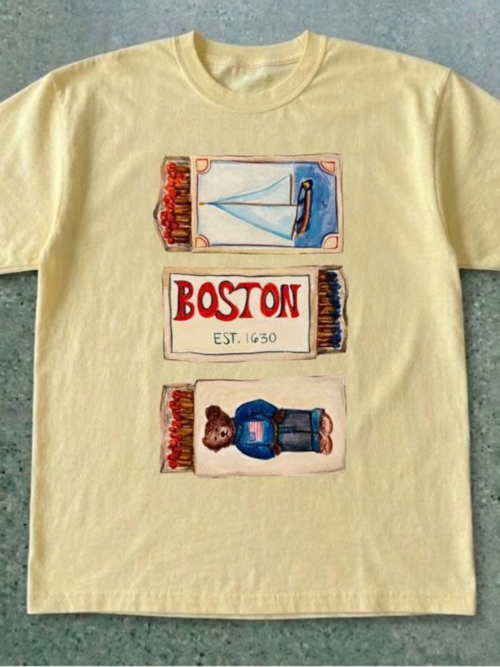 Yellow Boston Matchbox Graphic Tee